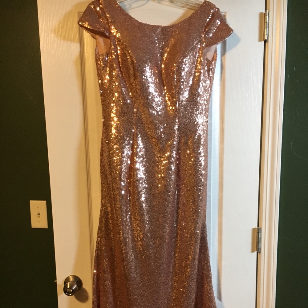 Pink gold sequin dress